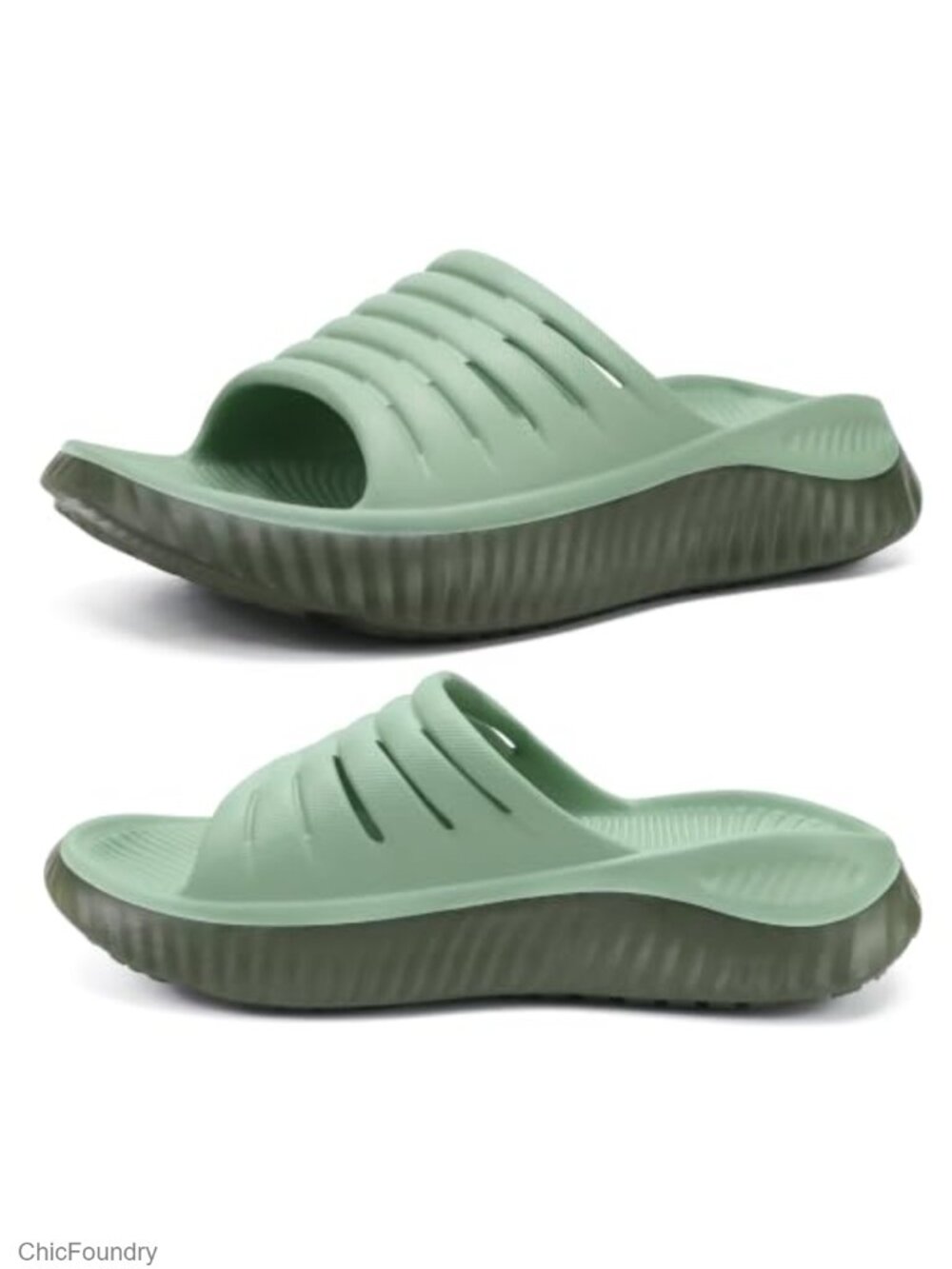 KuaiLu Women's Recovery Sandals Arch Support Sport Slides Slip On